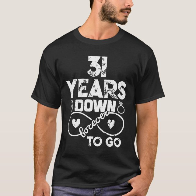 Camiseta 31° Aniversario Boda Pareja Romántica Esposa W (Anverso)