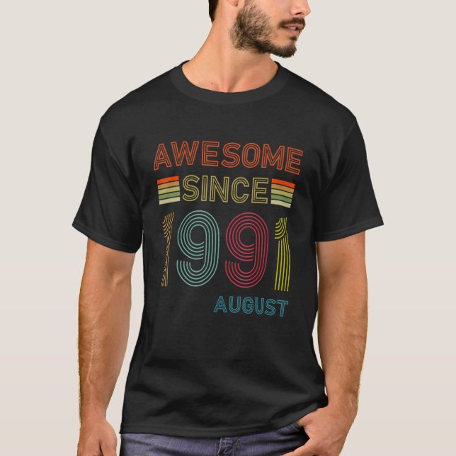 Camiseta 31 años de edad increíble desde agosto de 1991 31e (Anverso)