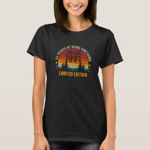 Camiseta 31 años Vintage 1991 31º cumpleaños hombres