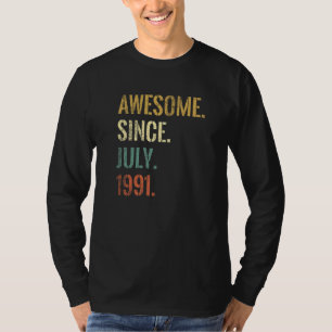 Camiseta 31° cumpleaños de 31 años asombroso desde julio de