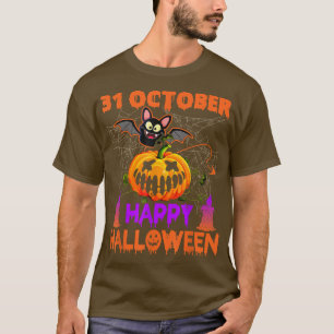 Camiseta 31 de octubre Feliz Halloween Funny Bat Scary Pump