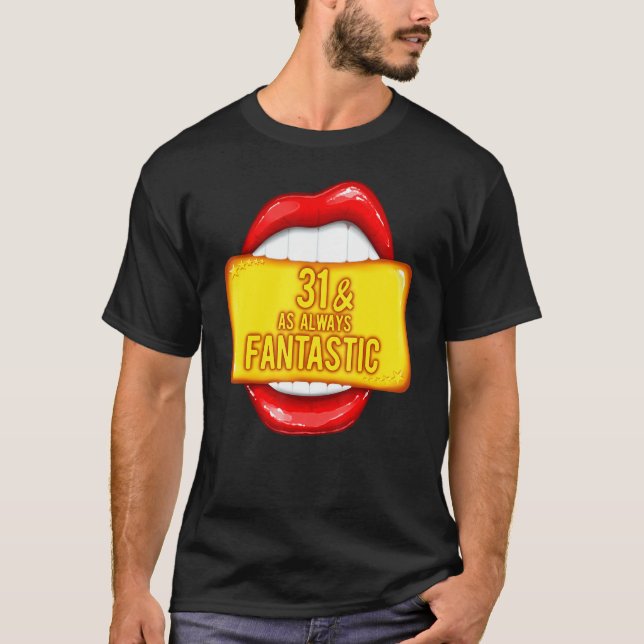 Camiseta 31 y fantásticos labios rojos de 31 años de edad (Anverso)
