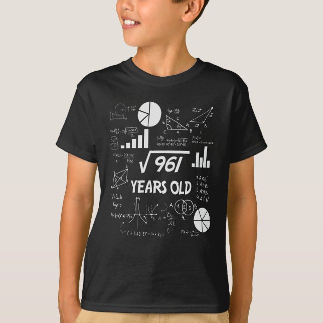 Camiseta 31st Birthday Square Root Math 31 Years Old Bday (Anverso)