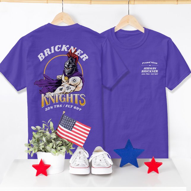 Camiseta 324 Knights Air Force Formación Básica Graduación (Custom purple Air Force Basic Military Training Graduation Shirt, 324 Knights Family Shirt Proud Mom)