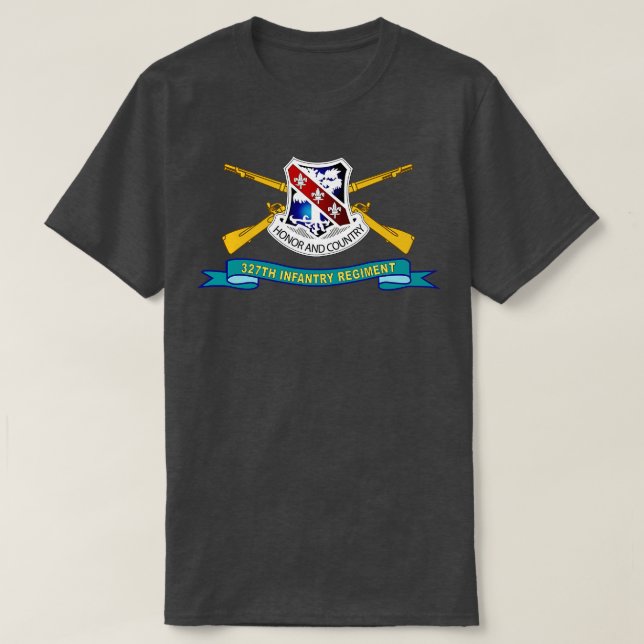Camiseta 327º Regimiento de Infantería DUI w Br Ribbon X (Diseño del anverso)