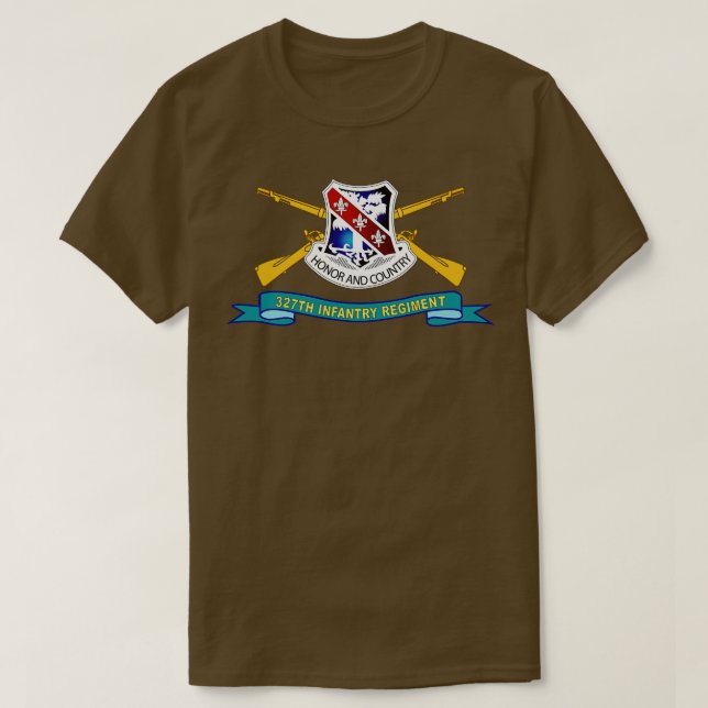 Camiseta 327º Regimiento de Infantería DUI w Br Ribbon X (Diseño del anverso)