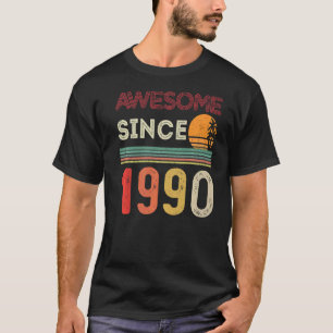 Camiseta 32.ª Vintage De Cumpleaños 1990 Nacida En 1990 Awe