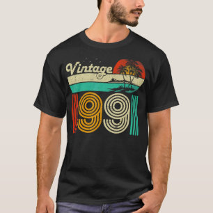 Camiseta 32.ª Vintage de cumpleaños 1991 Mujeres de 32 años