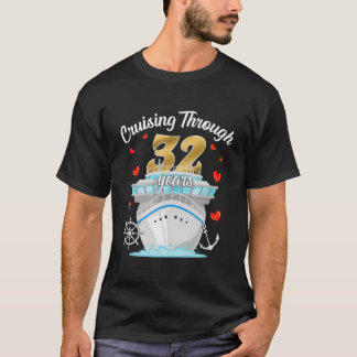 Camiseta 32.º Cruceros A Través Del Aniversario Boda C