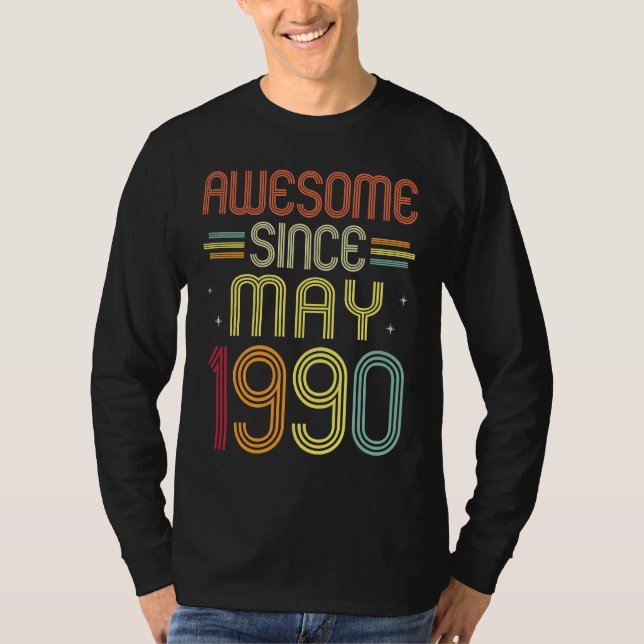 Camiseta 32.º cumpleaños increíble desde mayo de 1990 32 añ (Anverso)