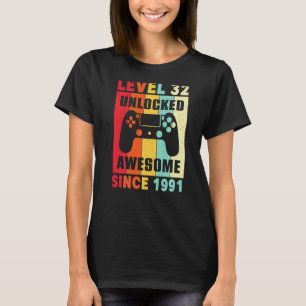 Camiseta 32 años de edad asombrosa desde 1991 Mujeres Hombr