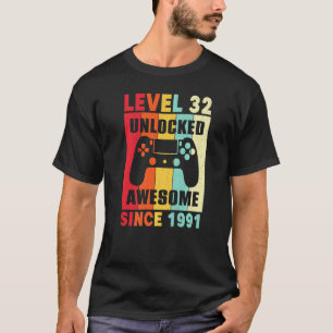 Camiseta 32 años de edad asombrosa desde 1991 Mujeres Hombr