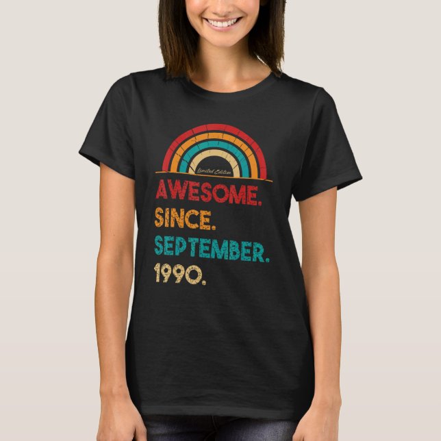 Camiseta 32 años de edad increíble desde septiembre de 1990 (Anverso)