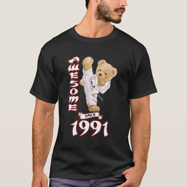 Camiseta 32 Años Hombres Mujeres 1991 Impresionante Karate  (Anverso)