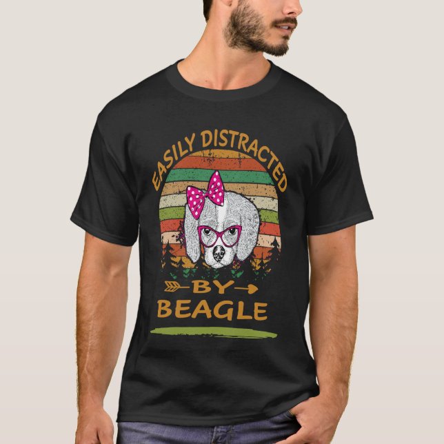 Camiseta 32 Distracción Fácil Por Beagle (Anverso)
