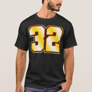 Camiseta 32 Número deportivo amarillo