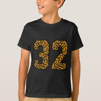 Camiseta 32 número leopardo treinta y dos equipo deportivo