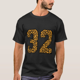 Camiseta 32 número leopardo treinta y dos equipo deportivo