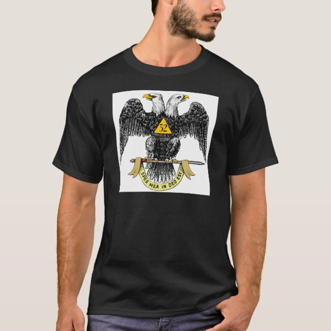 Camiseta 32do Negro escocés Eagle del rito del grado (Anverso)
