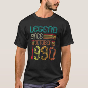 Camiseta 32nd Birthday Legend Since October 1990 Retro 32 Y
