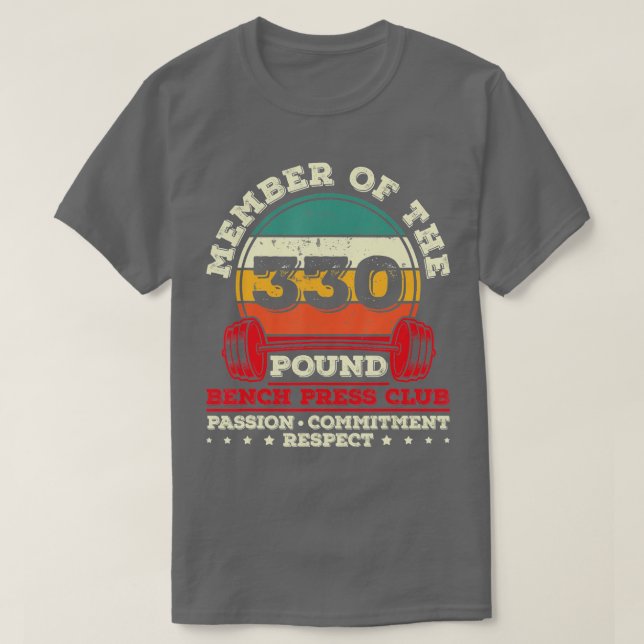 Camiseta 330 libras de peso de la banca de presión de la má (Diseño del anverso)