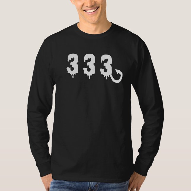 Camiseta 333 Angel Número Sólo Medio Gótico Malvado E Chica (Anverso)