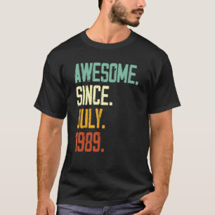 Camiseta 33.º cumpleaños increíble desde julio de 1989