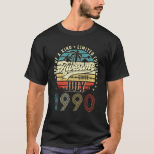 Camiseta 33.º cumpleaños increíble desde julio de 1990