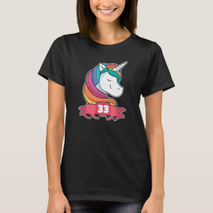 Camiseta 33 Aniversario Del Tema De Los Chicas Unicornio Ch