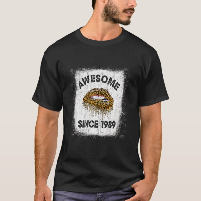 Camiseta 33 años de edad alucinante desde 1989 Leopard L (Anverso)