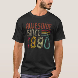 Camiseta 33 Años De Edad Increíble Desde 1990 Hombres Retro