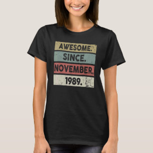 Camiseta 33 años de edad increíble desde noviembre de 1989 