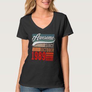 Camiseta 33 años de edad increíble desde octubre de 1989 33