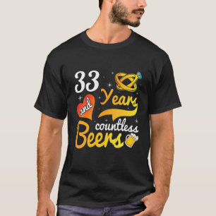 Camiseta 33 años Innumerables cervezas Boda Marry Husband W