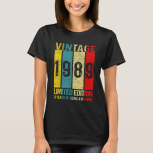 Camiseta 33 Birthday Vintage 1989 Limited Edition 33 Year