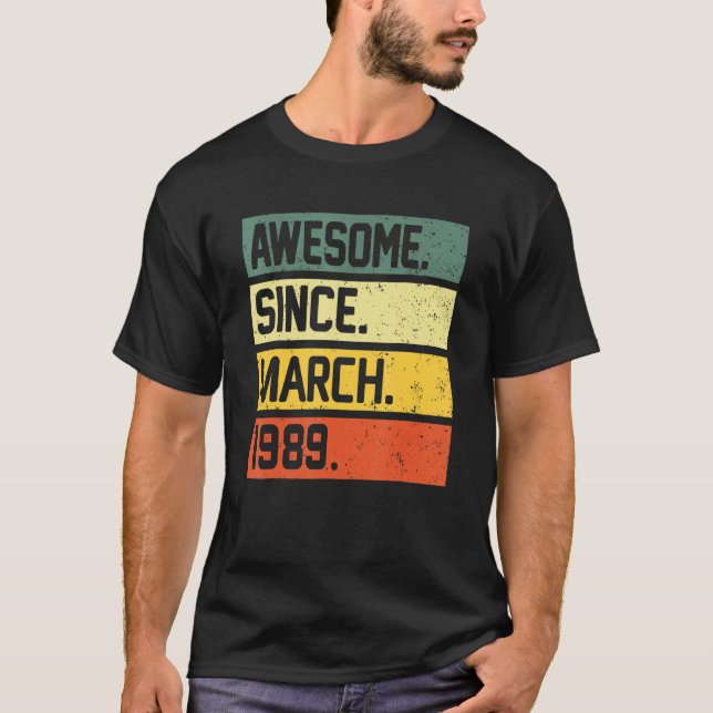 Camiseta 33° cumpleaños de 33 años asombroso desde marzo de (Anverso)