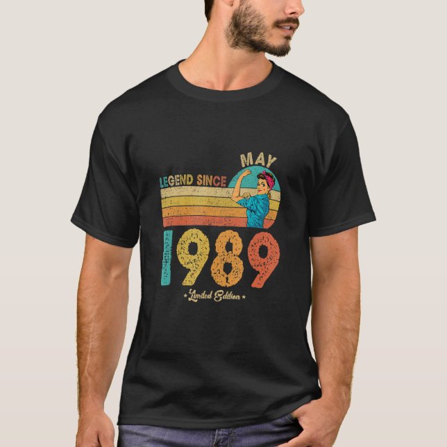 Camiseta 33rd Birthday May 1989 Legend Since 1989 33 Years  (Anverso)