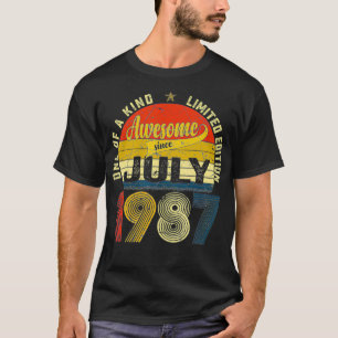 Camiseta 34ª Decoración De Cumpleaños Julio 1987 Hombres Mu