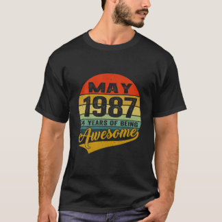 Camiseta 34ª Decoraciones De Cumpleaños Mayo 1987 Hombres M