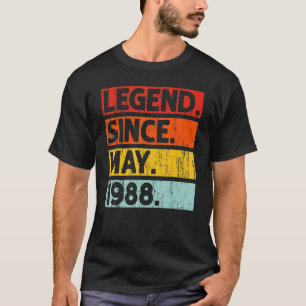Camiseta 34ª leyenda de cumpleaños desde mayo de 1988 de 34
