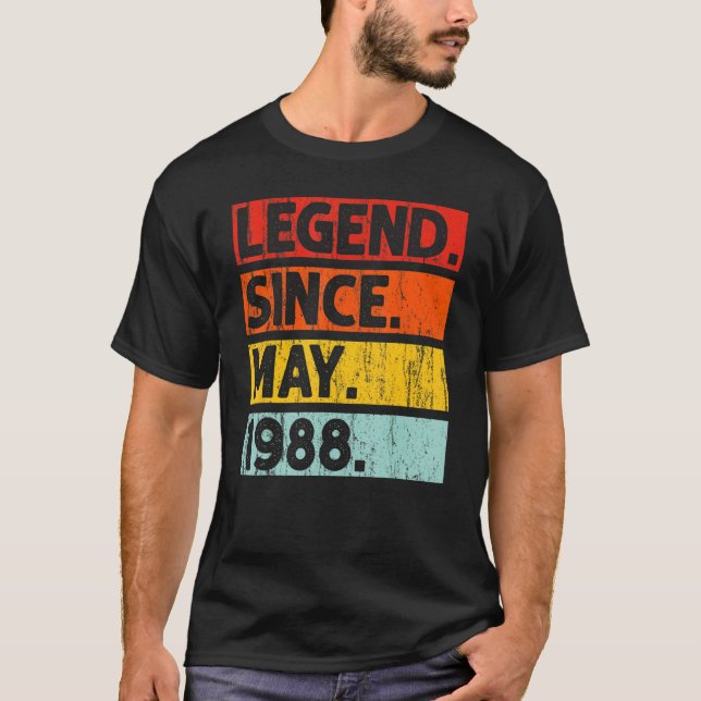 Camiseta 34ª leyenda de cumpleaños desde mayo de 1988 de 34 (Anverso)