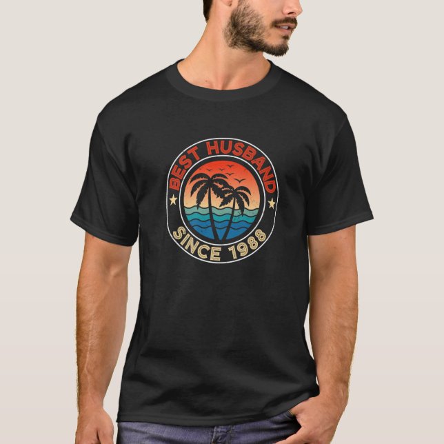 Camiseta 34º Aniversario Del Boda Mejor Esposo Desde 1988 3 (Anverso)