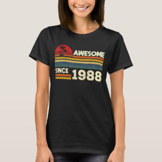 Camiseta 34º cumpleaños increíble desde 1988 a 34 años de e