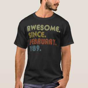 Camiseta 34º cumpleaños increíble desde febrero de 1989 34 