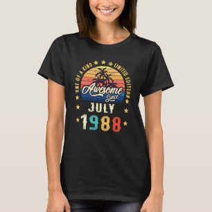 Camiseta 34º cumpleaños maravilloso desde julio de 1988 Épi