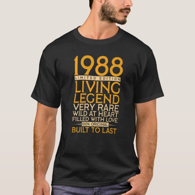 Camiseta 34.ª leyenda vital de cumpleaños 1988 (Anverso)