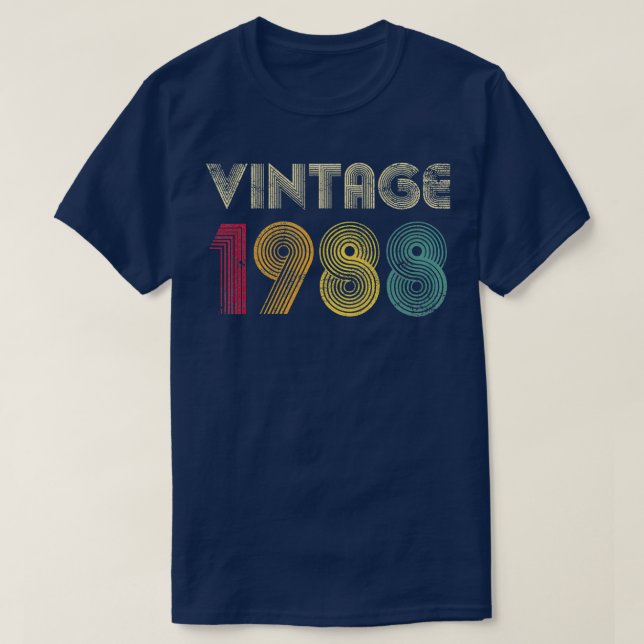 Camiseta 34.ª Regalo de cumpleaños Clásico de Hombres Vinta (Diseño del anverso)
