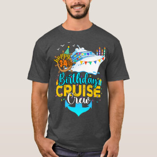 Camiseta 34.ª tripulación de crucero de cumpleaños