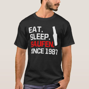 Camiseta 34.º Cumpleaños Eat Sleep Saufen 34 Años Sunner 19