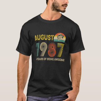 Camiseta 34.º Regalo De Cumpleaños Agosto De 1987 34 Años D